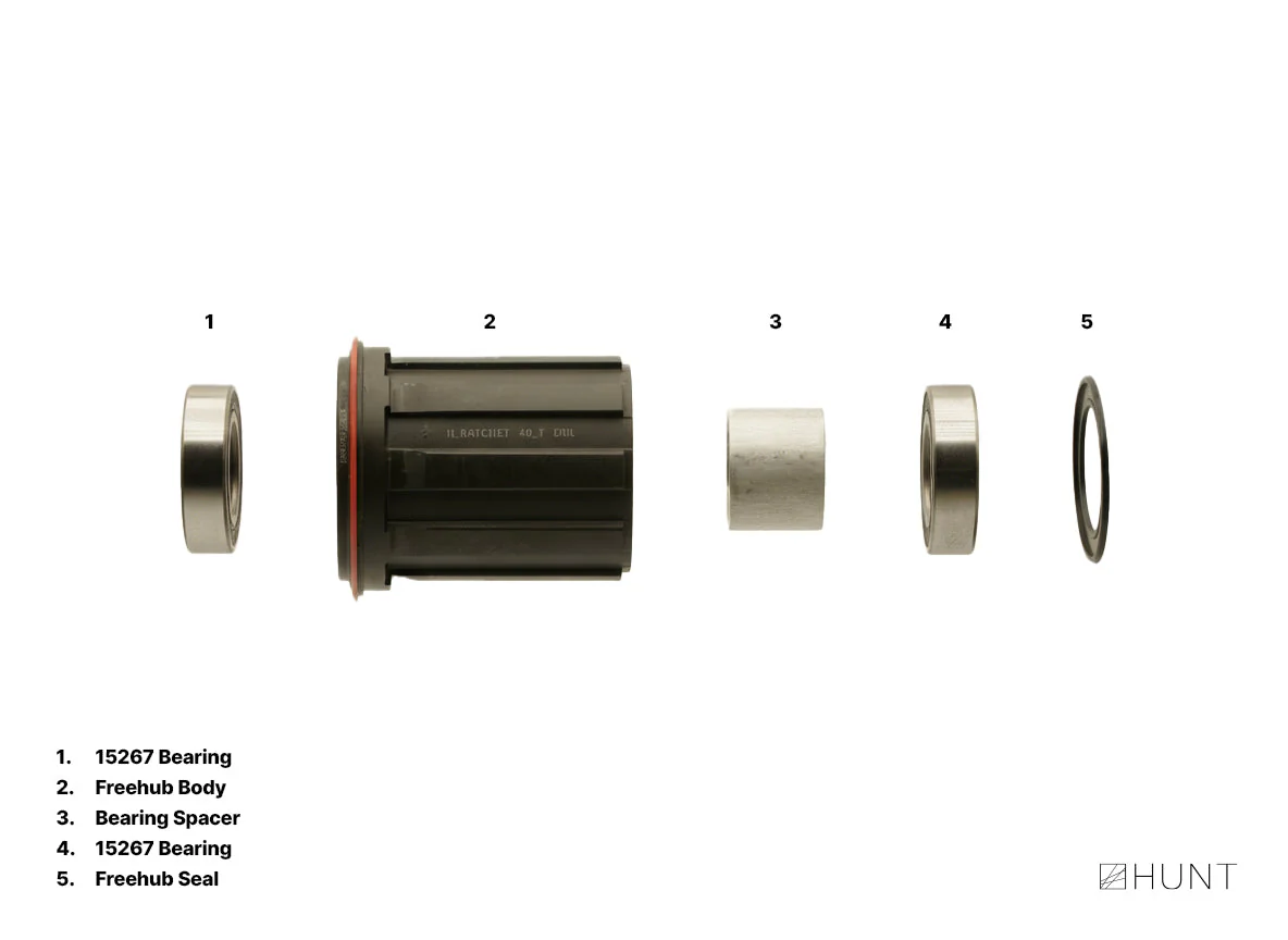 H_Ratchet DBL 40T Freehub | Shimano/SRAM HG Splined | Stainless Steel Enduro Bearings - Image 2