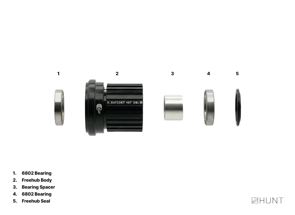 H_Ratchet DBL 48T Freehub And Disc And Spring Set Bundle| Shimano Microspline - Image 2