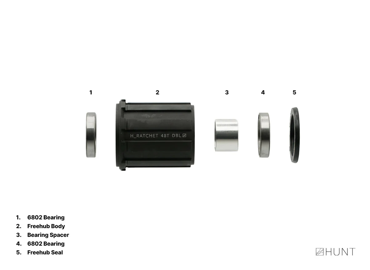 H_Ratchet DBL 48T Freehub And Disc And Spring Set Bundle | Shimano/SRAM HG Splined - Image 2
